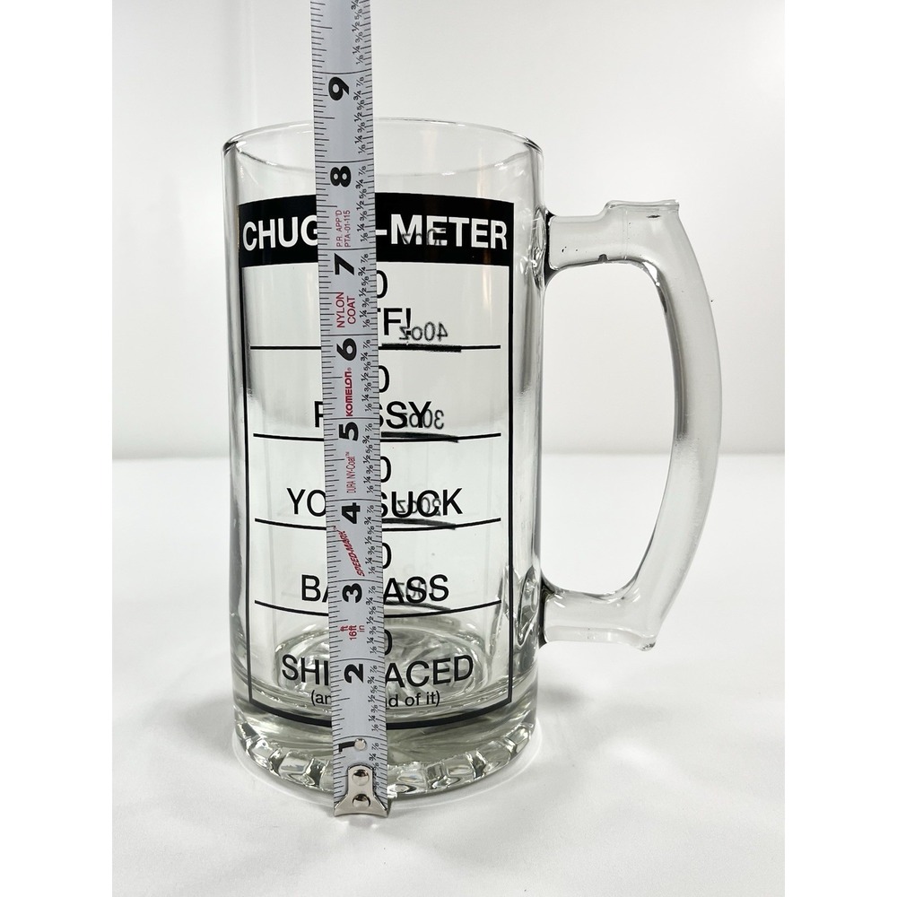 NWT Vintage Spencer's Chug-O-Meter 60oz Beer Stein Glass Novelty Tankard Mug - Picture 6 of 9